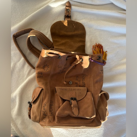 Leather travel backpack ONE OF A KIND - Picture 7 of 13